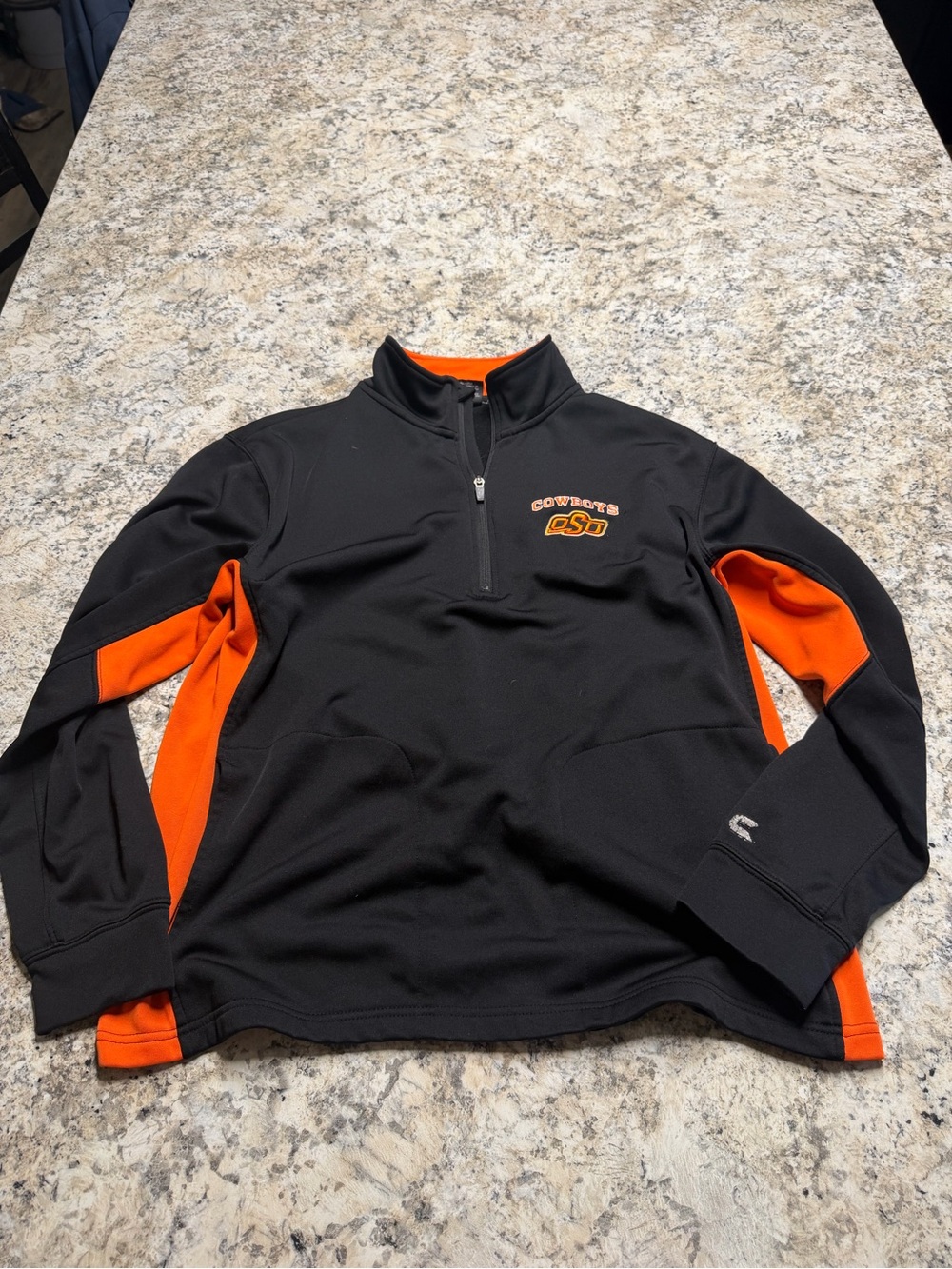 OSU Cowboys Black & Orange Quarter-Zip Performance Pullover